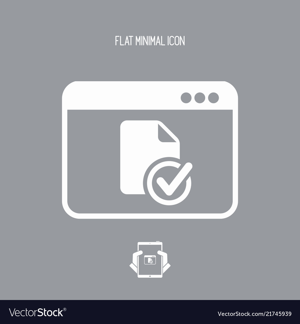 Check document - flat minimal icon Vector Image Check document - flat minimal icon