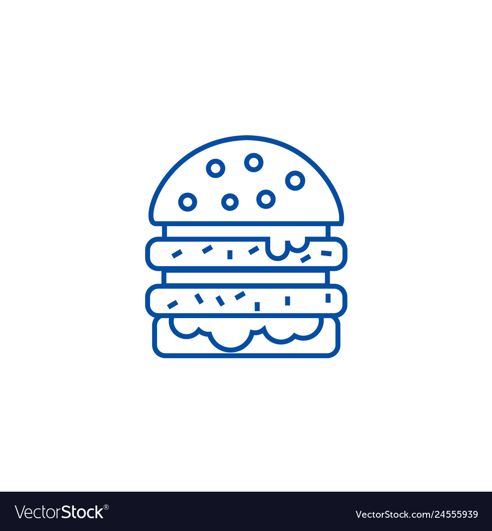 Cheeseburger line icon concept flat