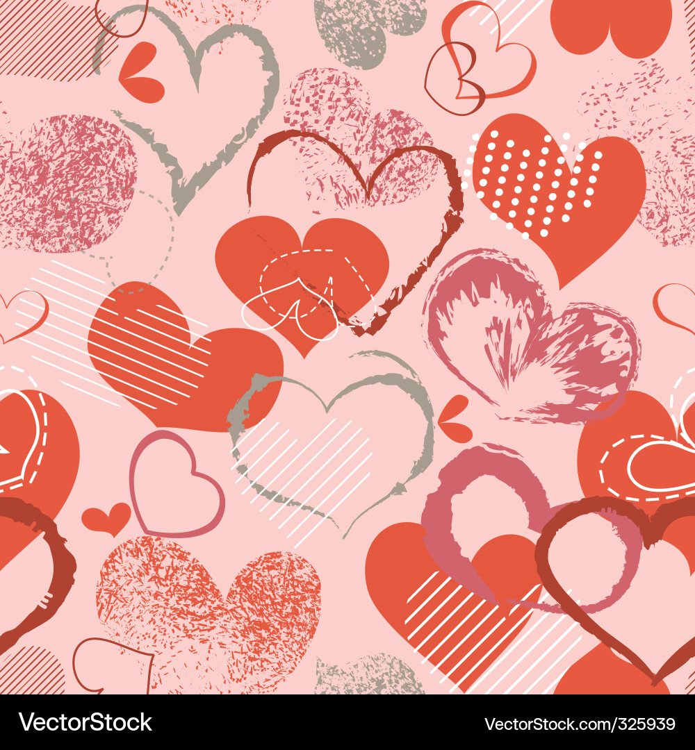 Grunge hearts pattern Royalty Free Vector Image