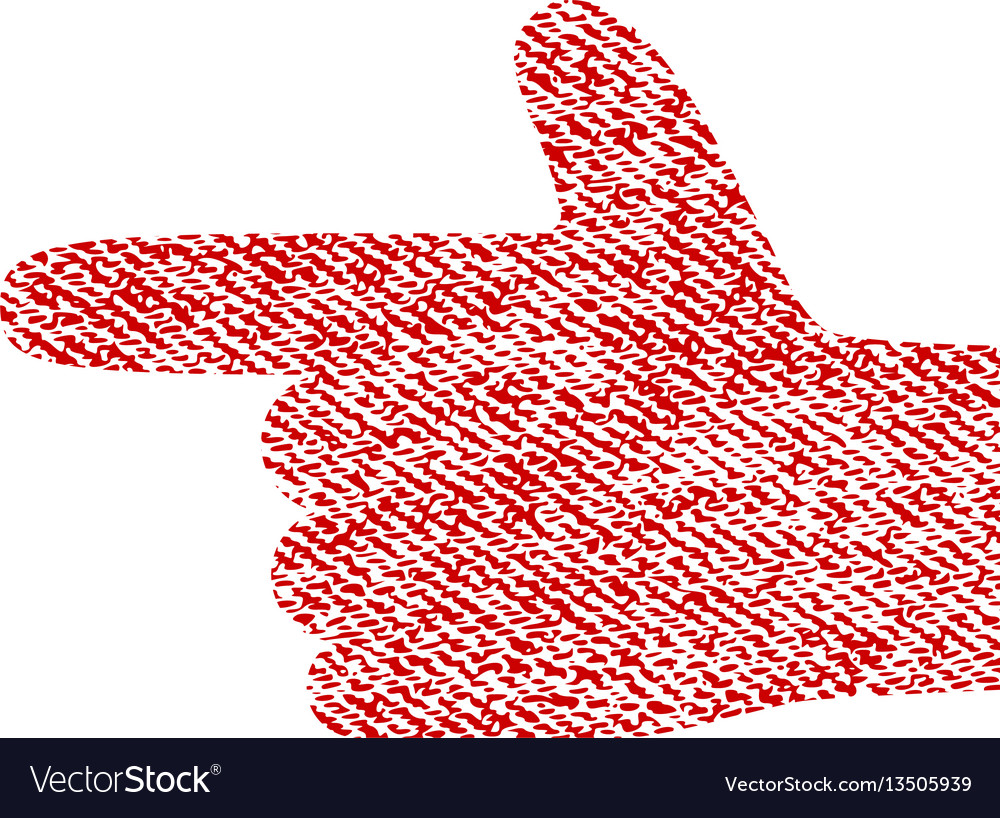 Hand pointer left fabric textured icon