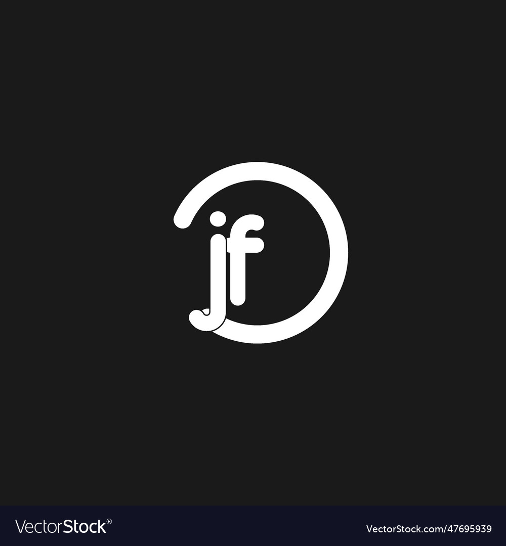 Initials jf logo monogram with simple circles