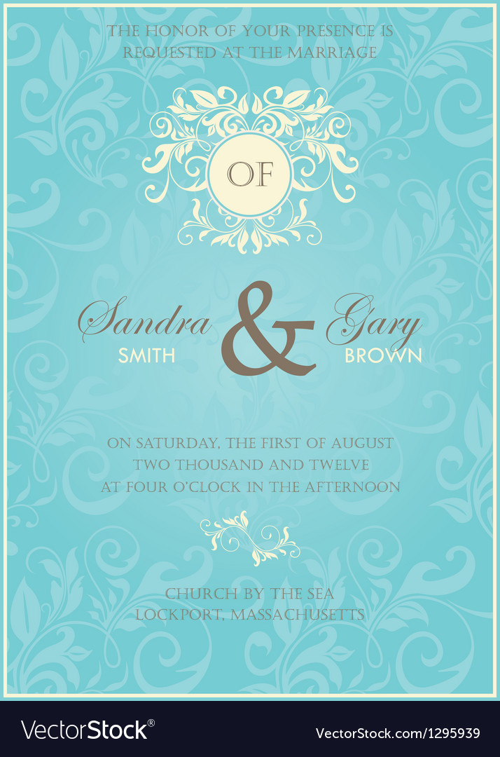 Invitation wedding card Royalty Free Vector Image