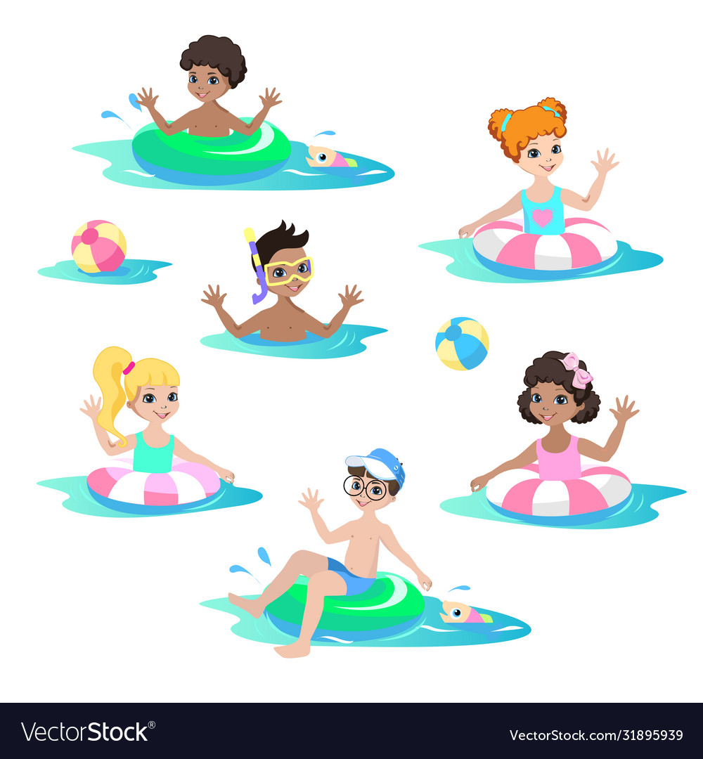 Kids on beach Royalty Free Vector Image - VectorStock