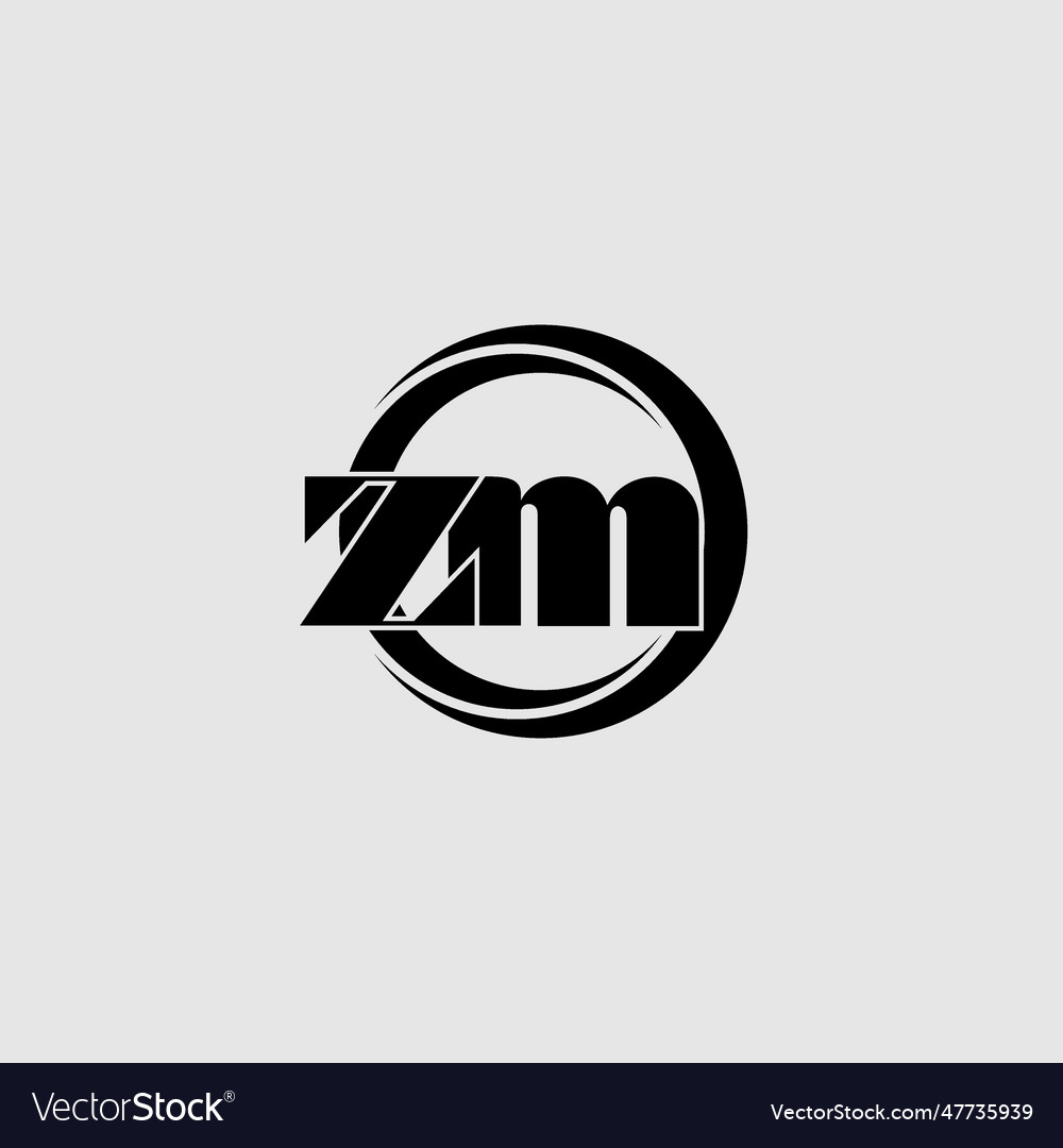 Letters zm simple circle linked line logo