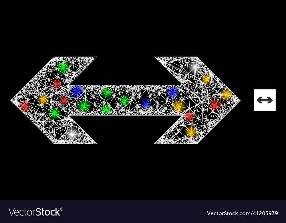 Network web mesh exchange arrow icon with colorful vector image Network web mesh exchange arrow icon with colorful