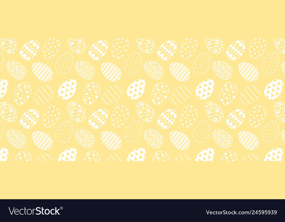 Pattern with easter eggs white line