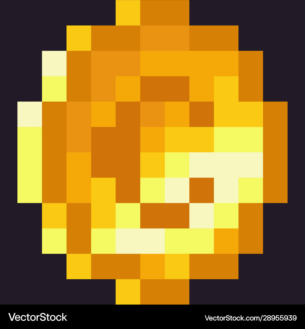 Pixelated coin Royalty Free Vector Image - VectorStock