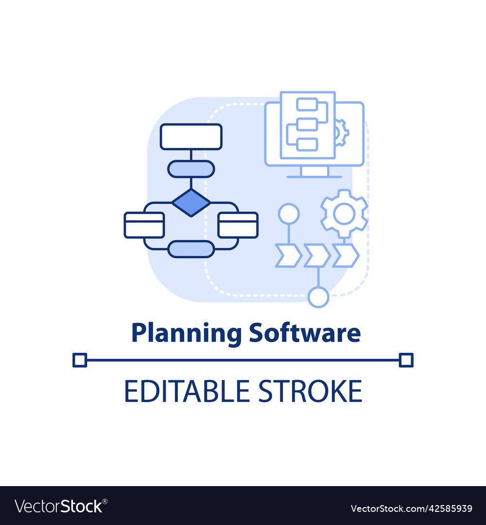Planning software light blue concept icon