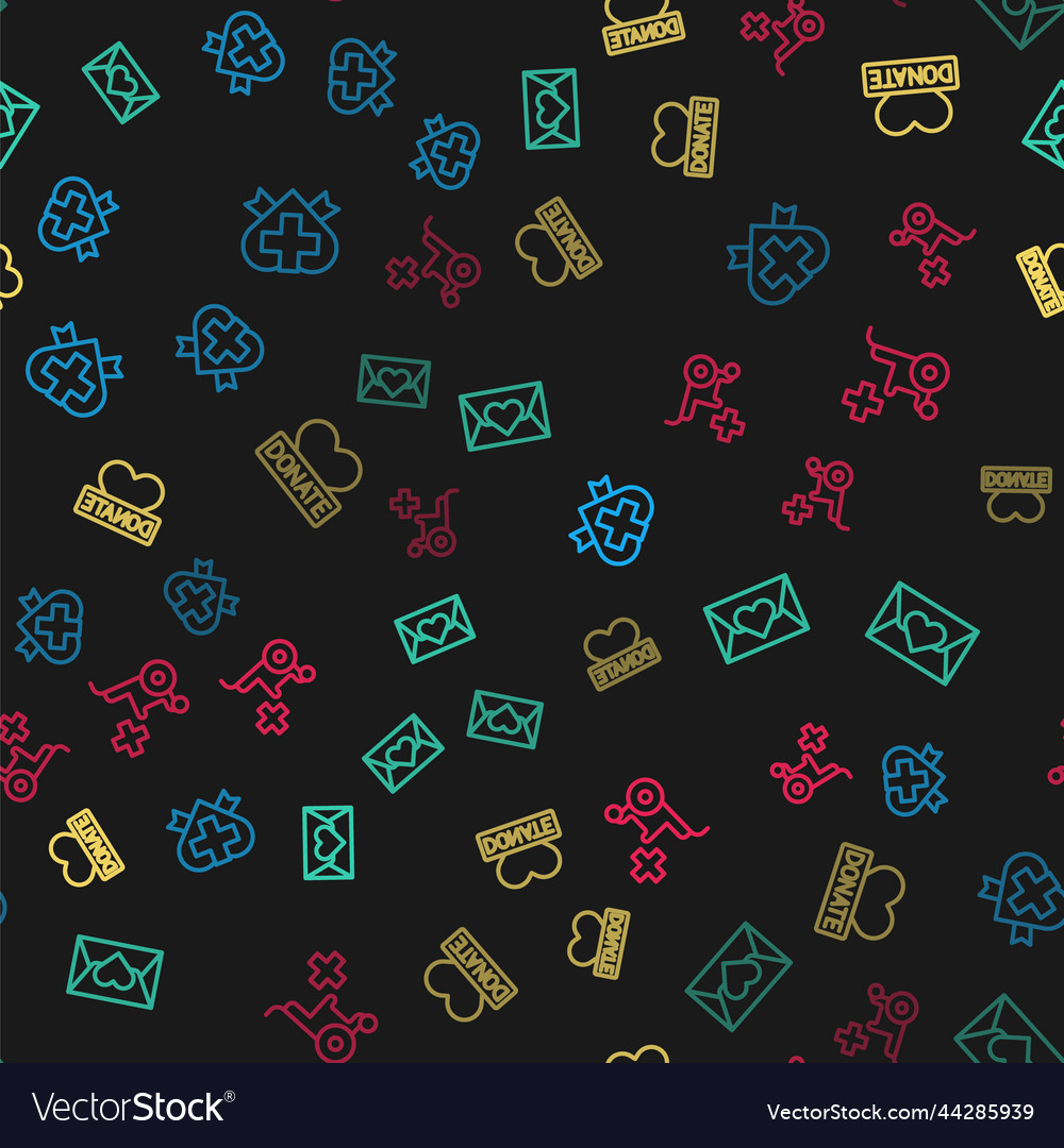 Set line heart with cross envelope Vector Image Set line heart with cross envelope