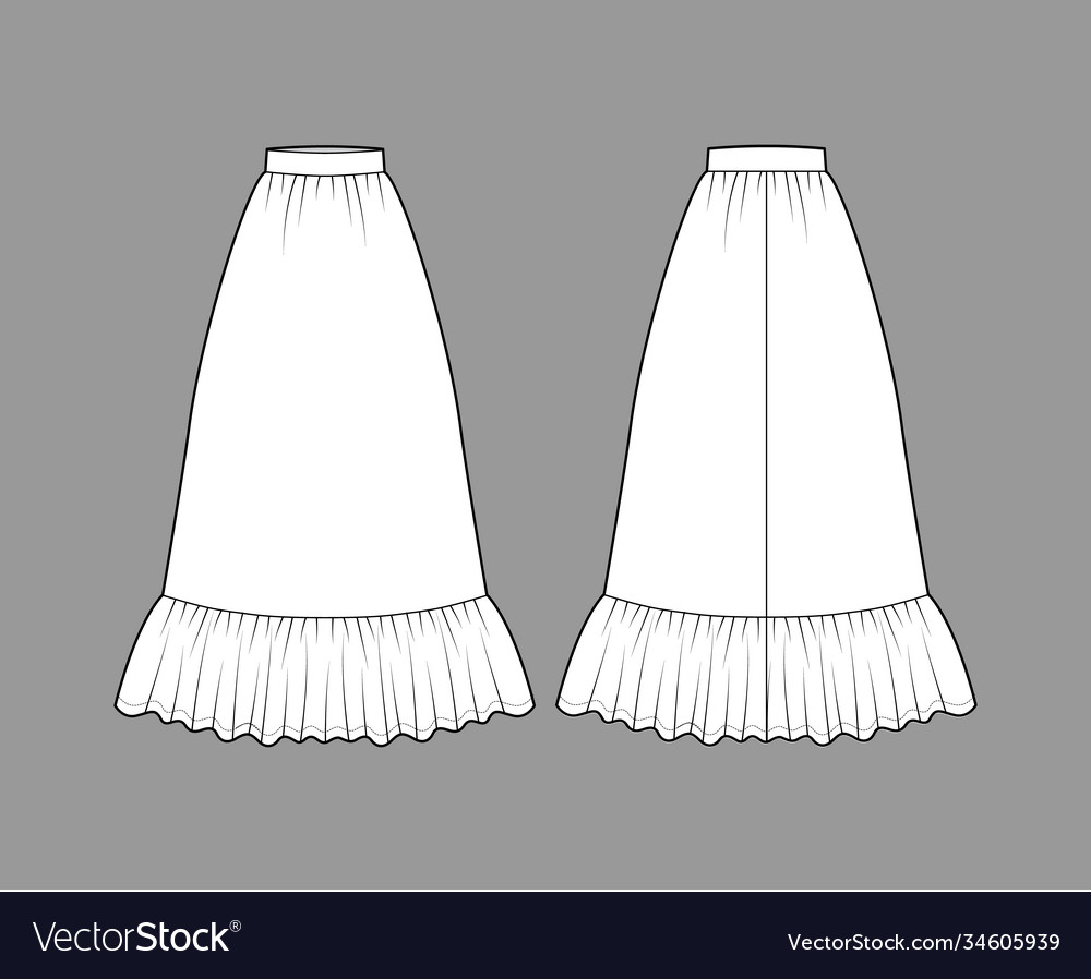 Skirt prairie dirndl technical fashion Royalty Free Vector