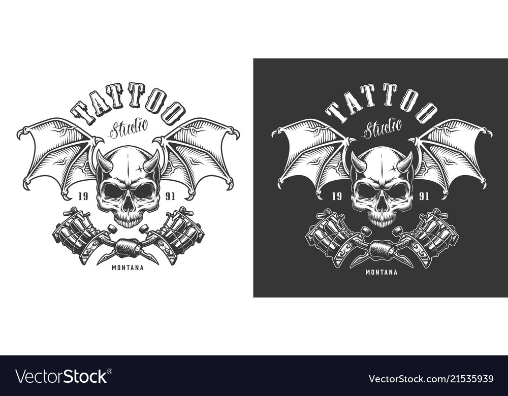 Tattoo saloon emblem Royalty Free Vector Image