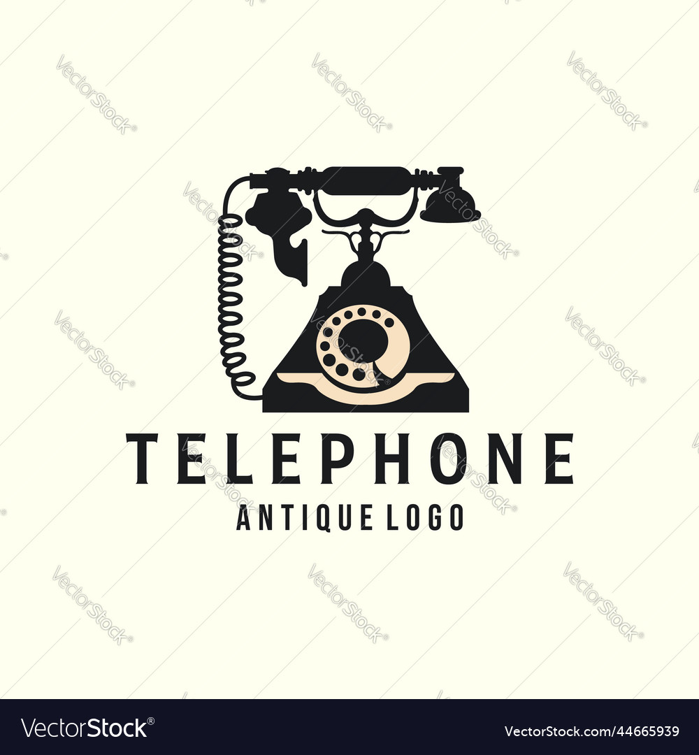 Telephone antique vintage style logo template