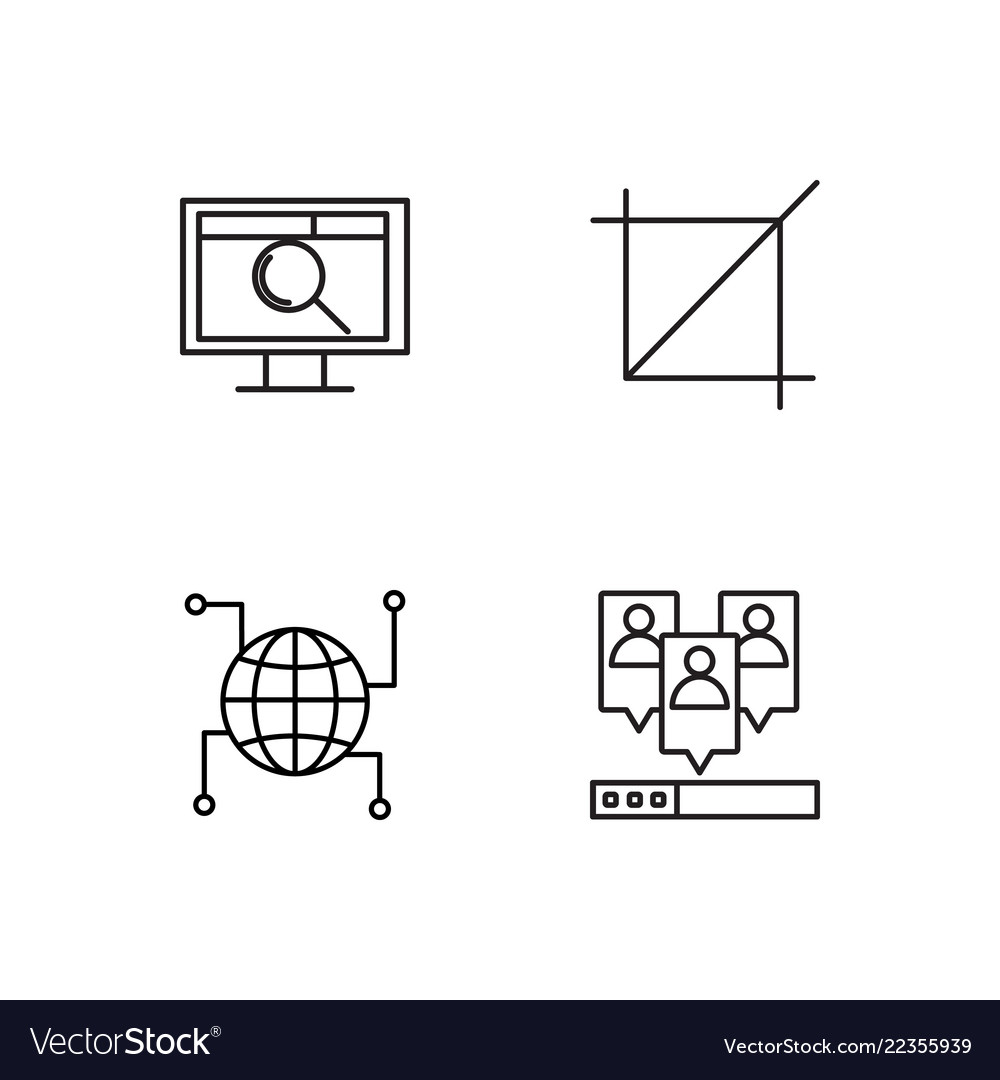 Web simple outlined icons set