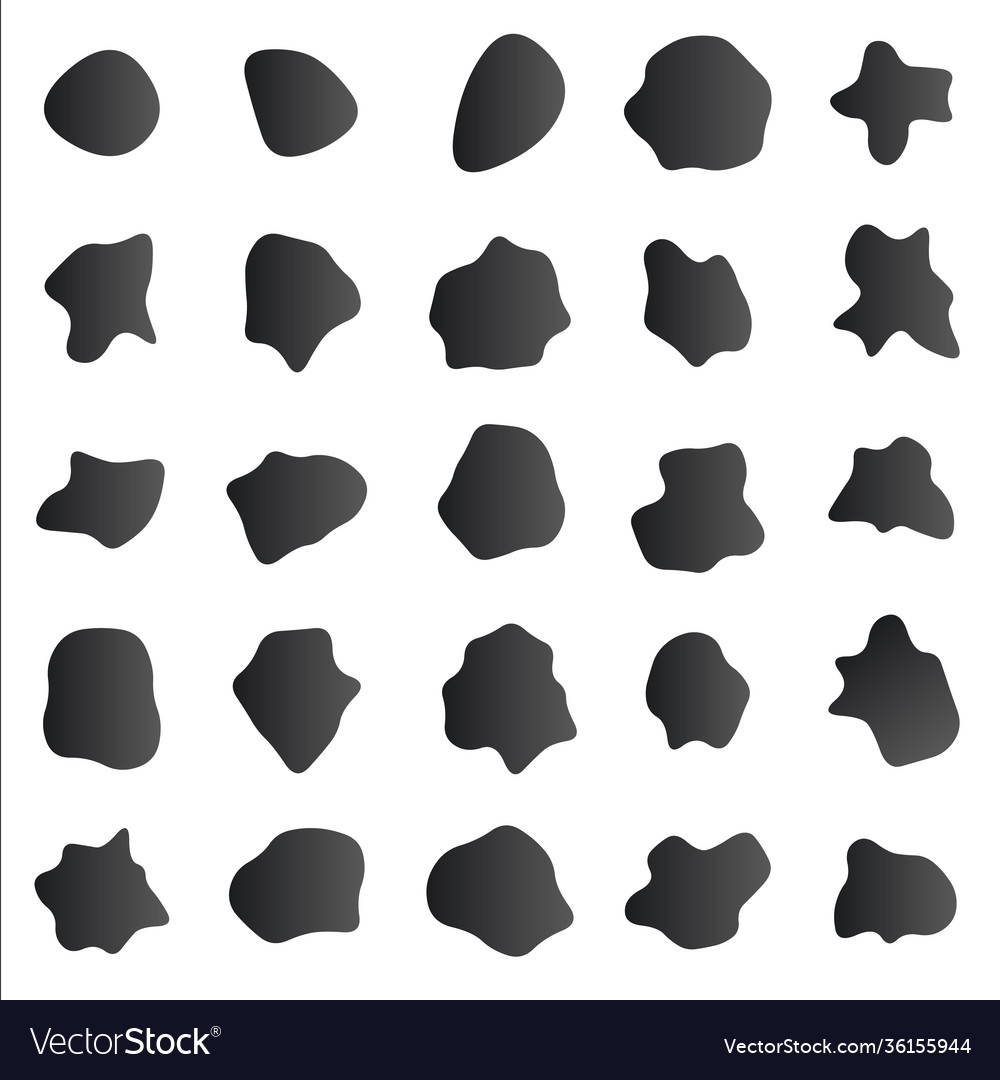 Abstract geometric rounded blobs set random vector image Abstract geometric rounded blobs set random