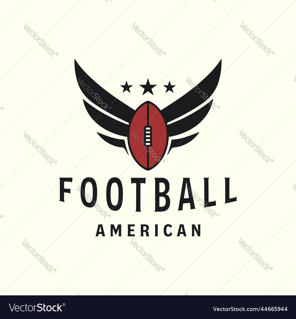 American football vintage style logo with swing