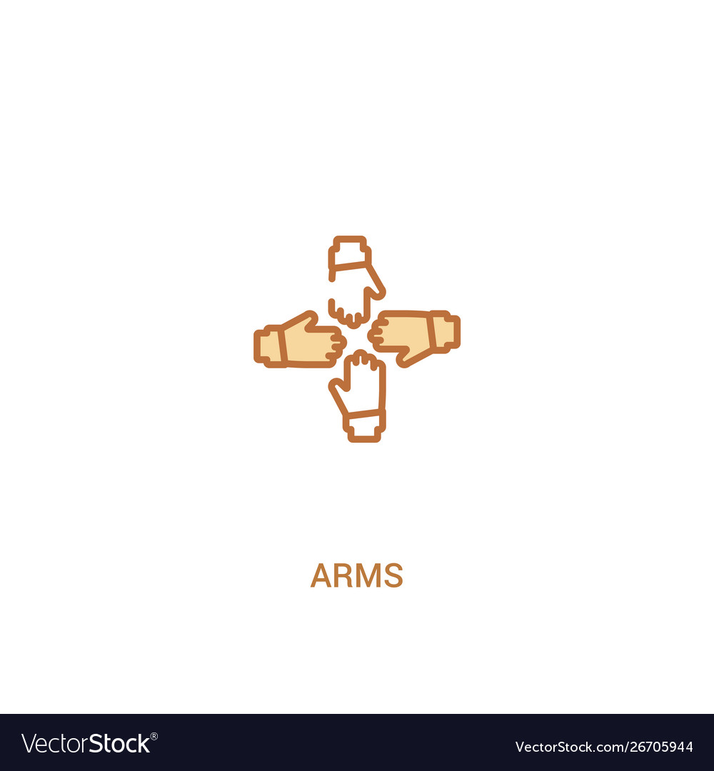 Arms concept 2 colored icon simple line element vector image Arms concept 2 colored icon simple line element