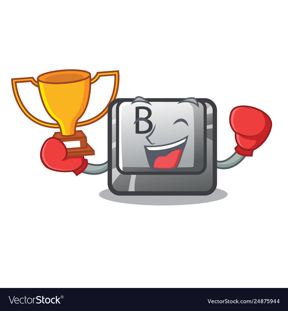 Boxing winner button b in character shape