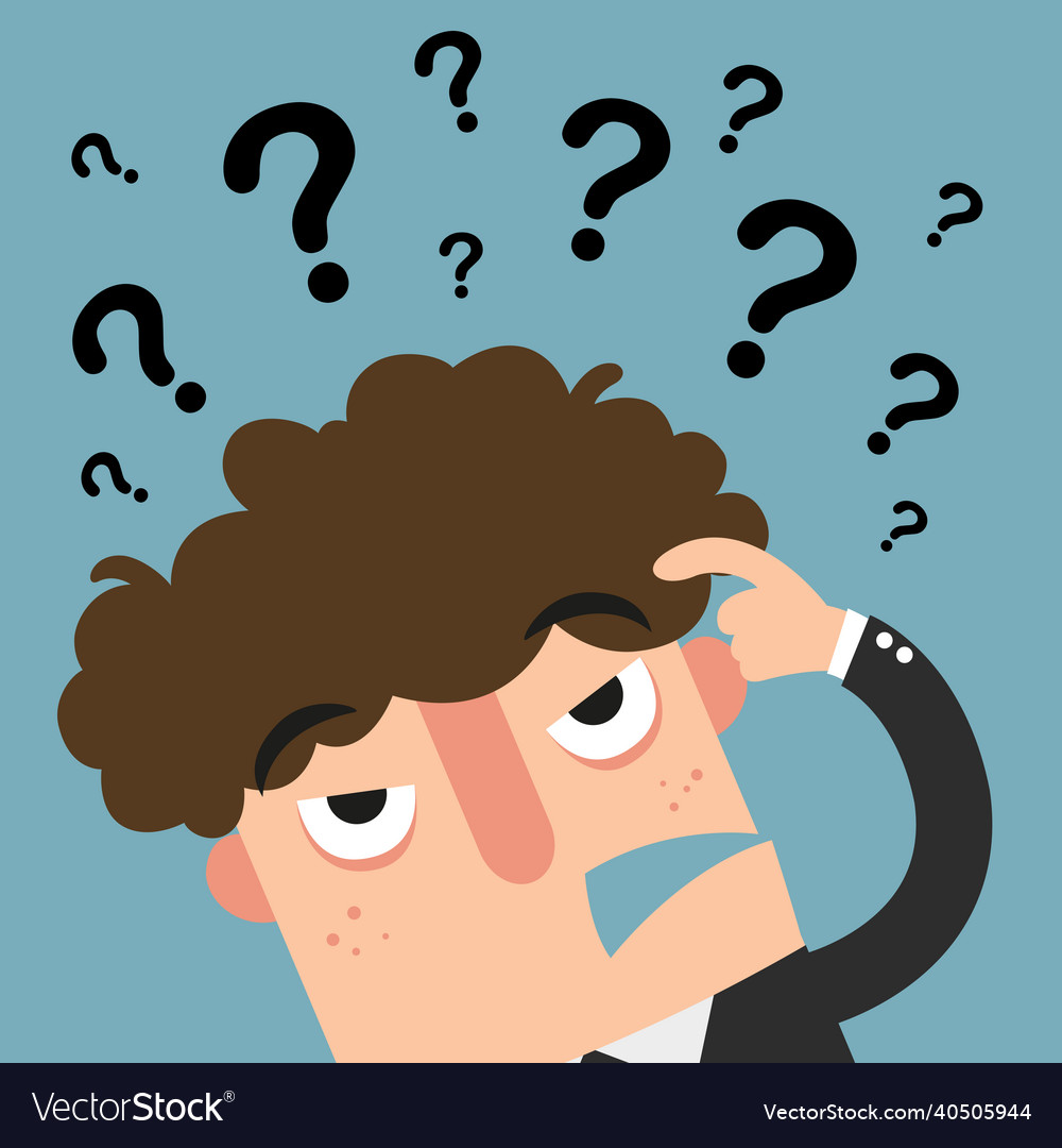 Business thinking with question marks Royalty Free Vector