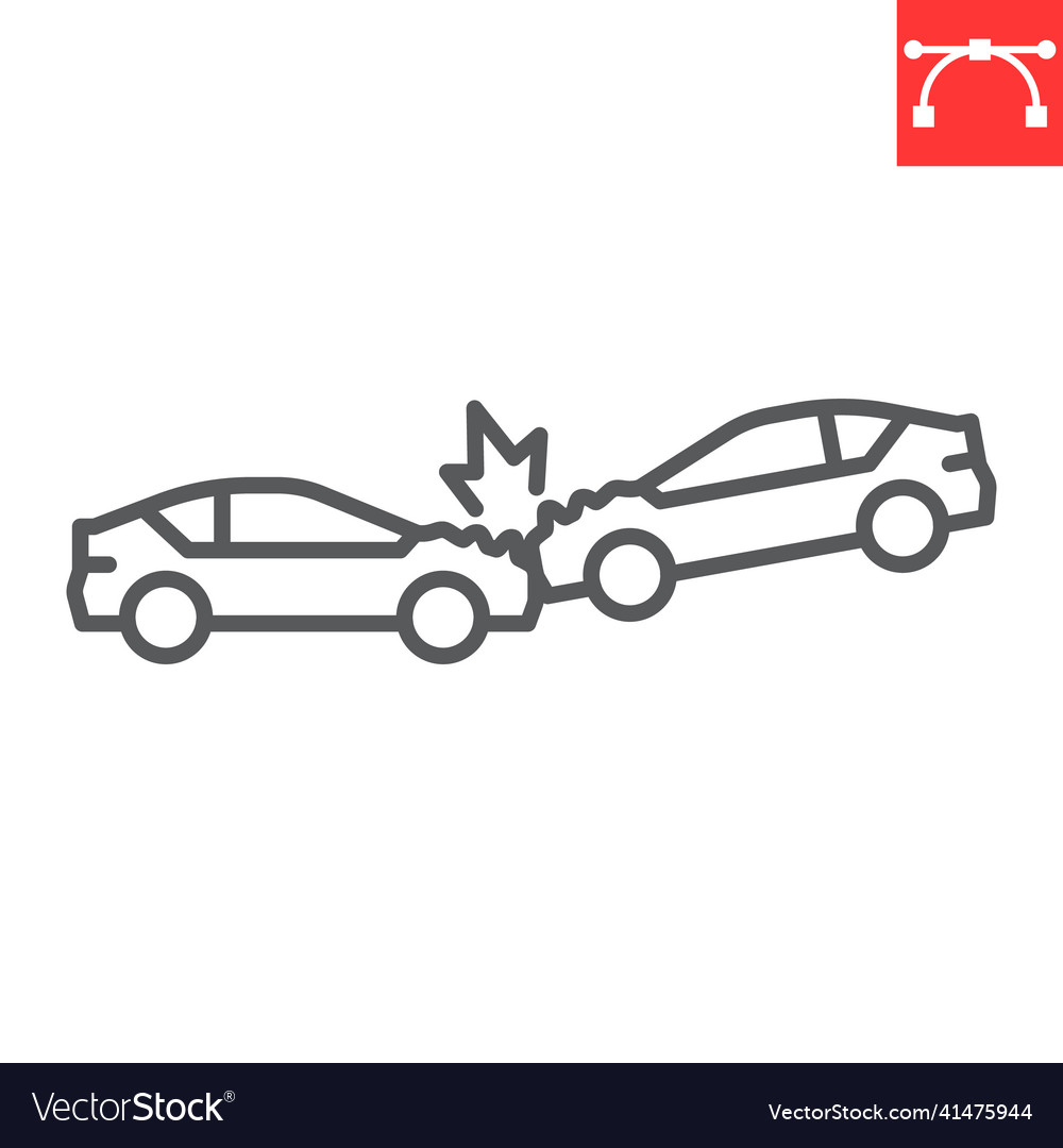 Car crash line icon Royalty Free Vector Image - VectorStock