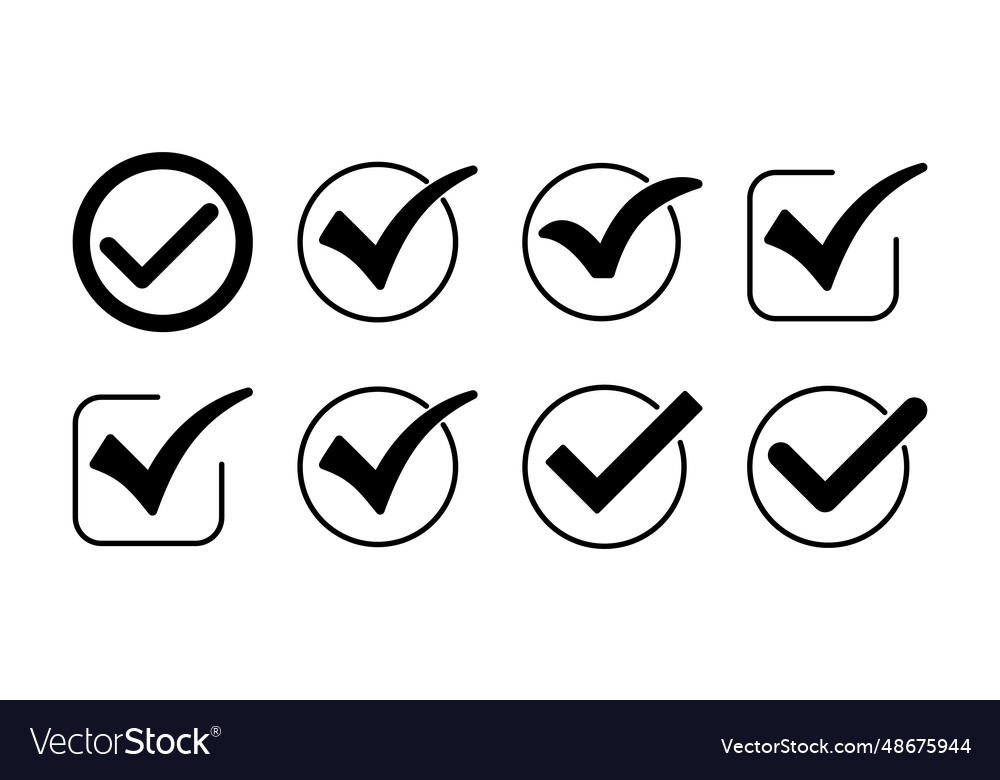 Check icon mark list button vector image Check icon mark list button