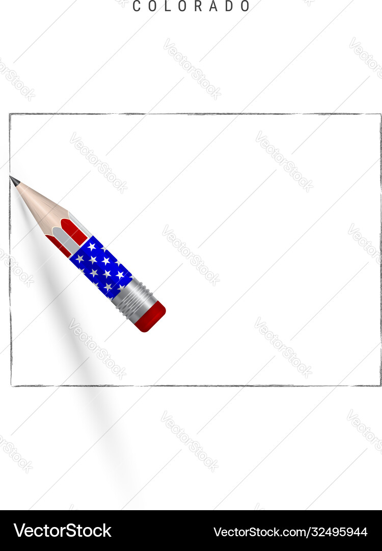Colorado us state map pencil sketch Royalty Free Vector