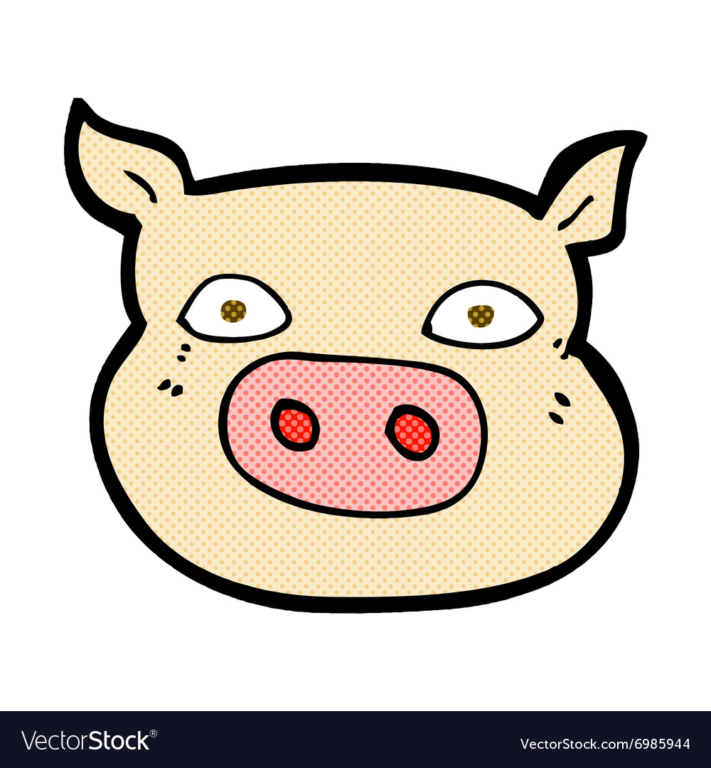 Comic cartoon pig face