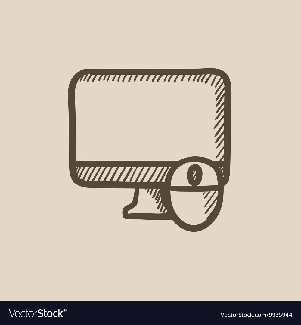 Computer Monitor and Mouse Sketch