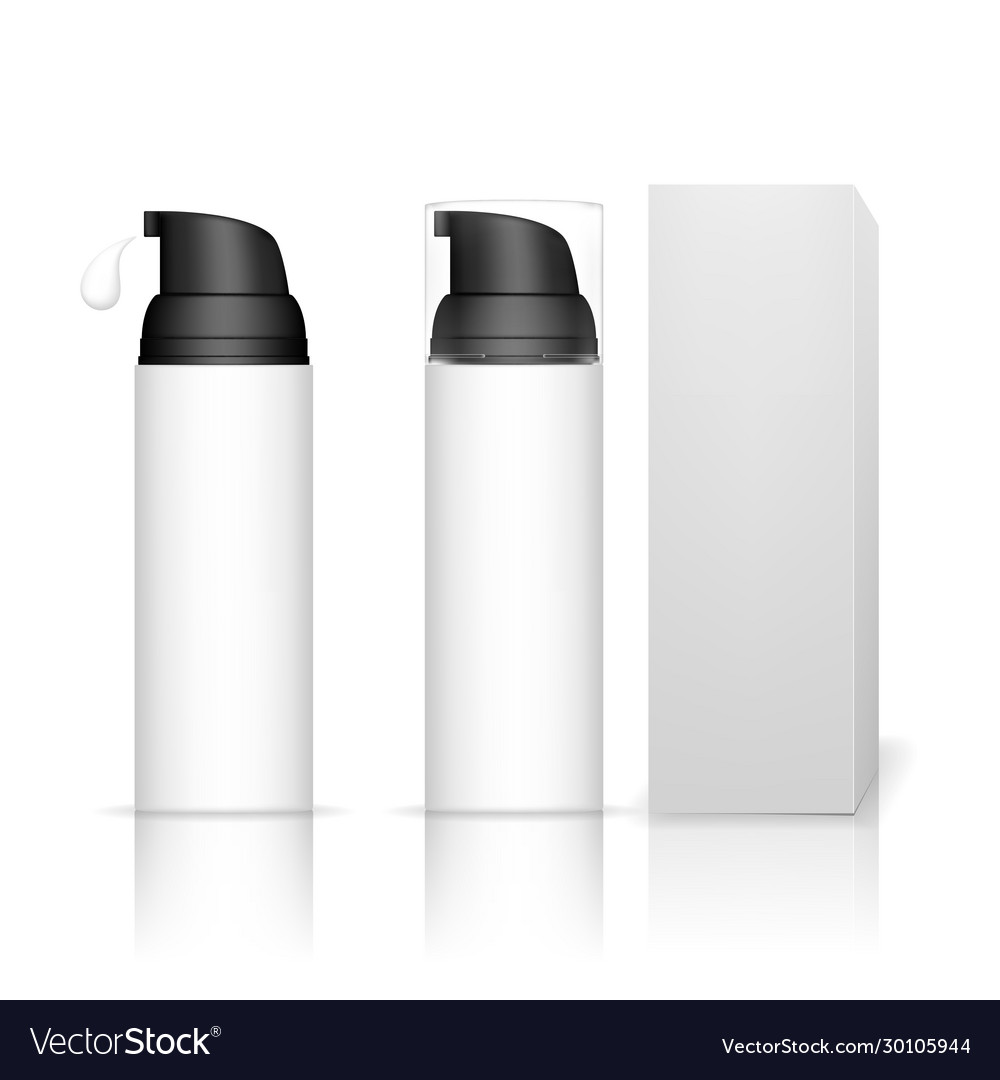 Cosmetic plastic bottle with dispenser pump skin