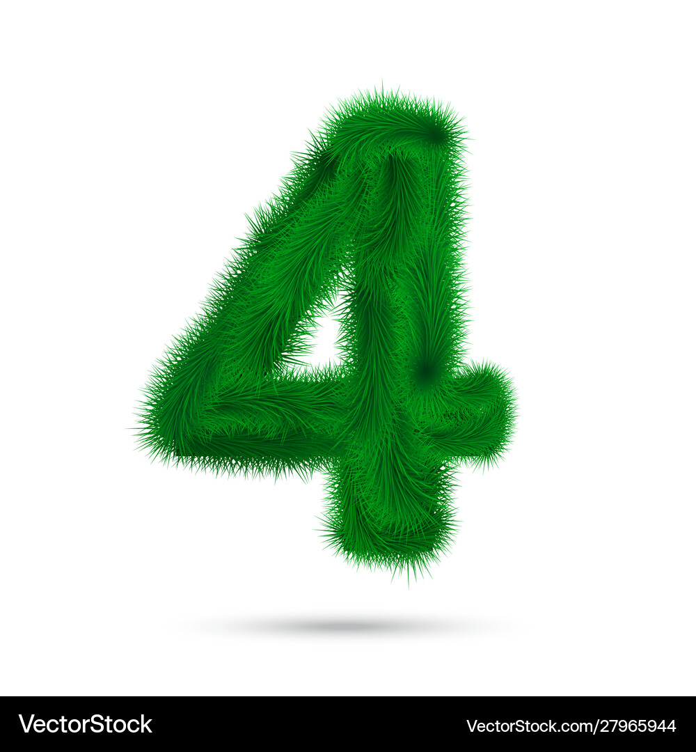 Decorative number fir tree isolated on white Vector Image