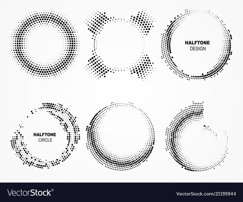 Halftone circular frame vector image Halftone circular frame