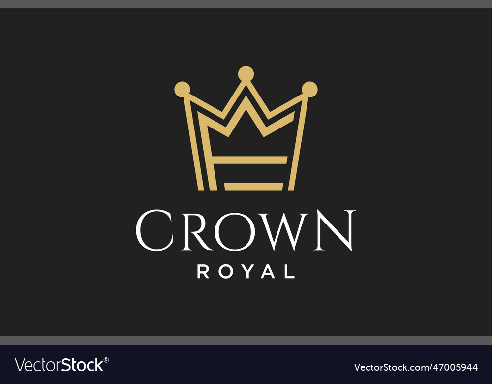 Initial logo letter f with crown symbol design Vector Image