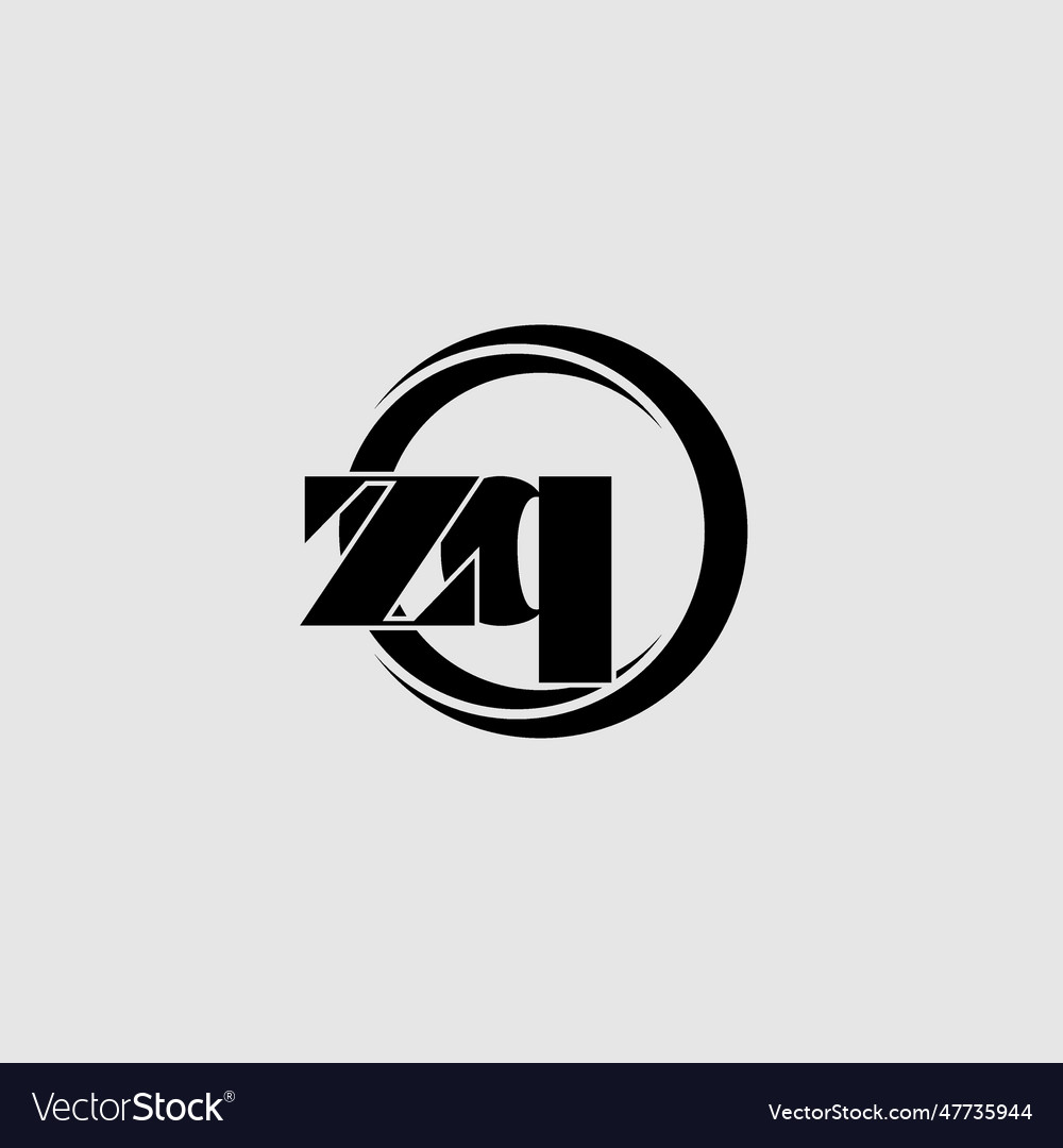 Letters zq simple circle linked line logo Vector Image Letters zq simple circle linked line logo