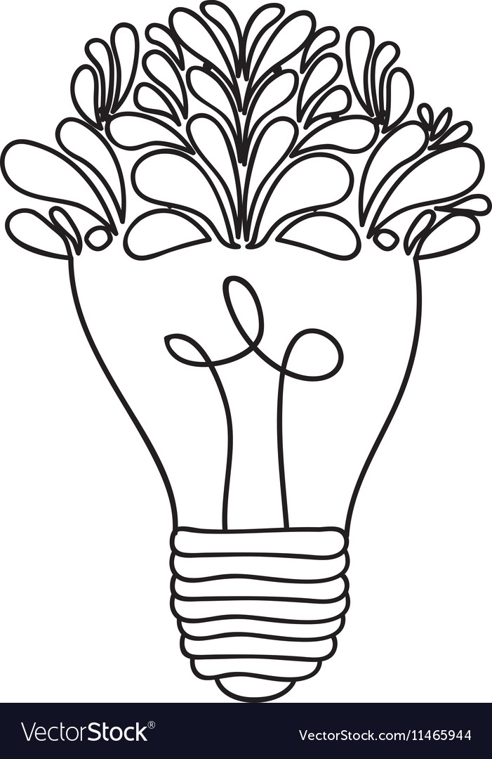 Lightbulb with leaves icon image