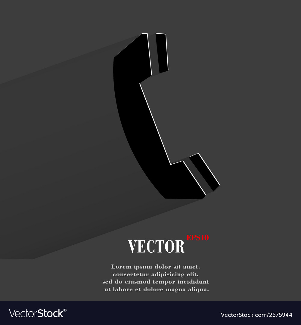 Phone flat modern web button with long shadow