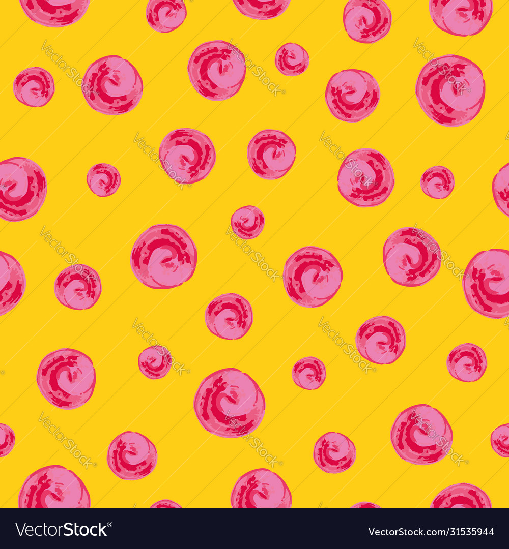 Pink hand paint dots repeat pattern print vector image Pink hand paint dots repeat pattern print