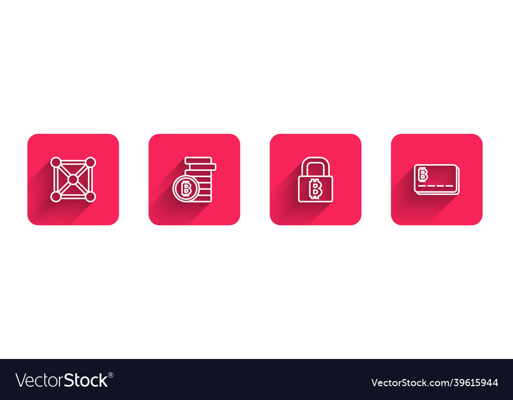 Set line blockchain technology bitcoin lock