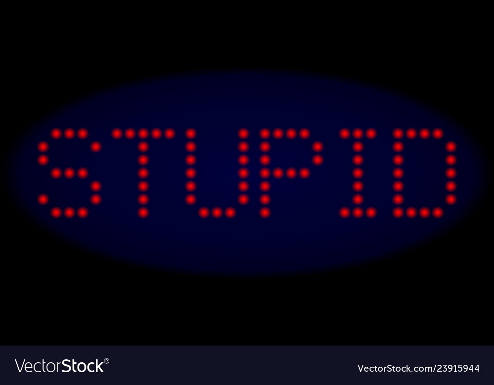 Stupid led style text with glowing dots vector image Stupid led style text with glowing dots