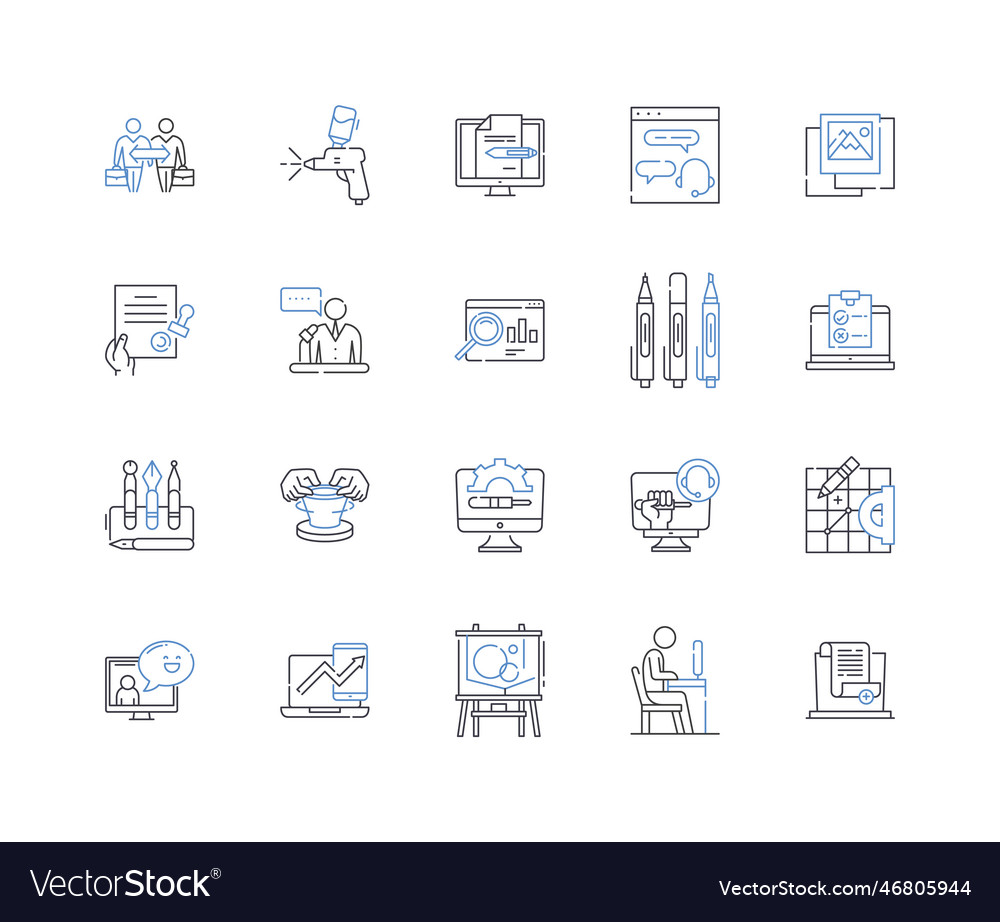 Task system line icons collection assignment