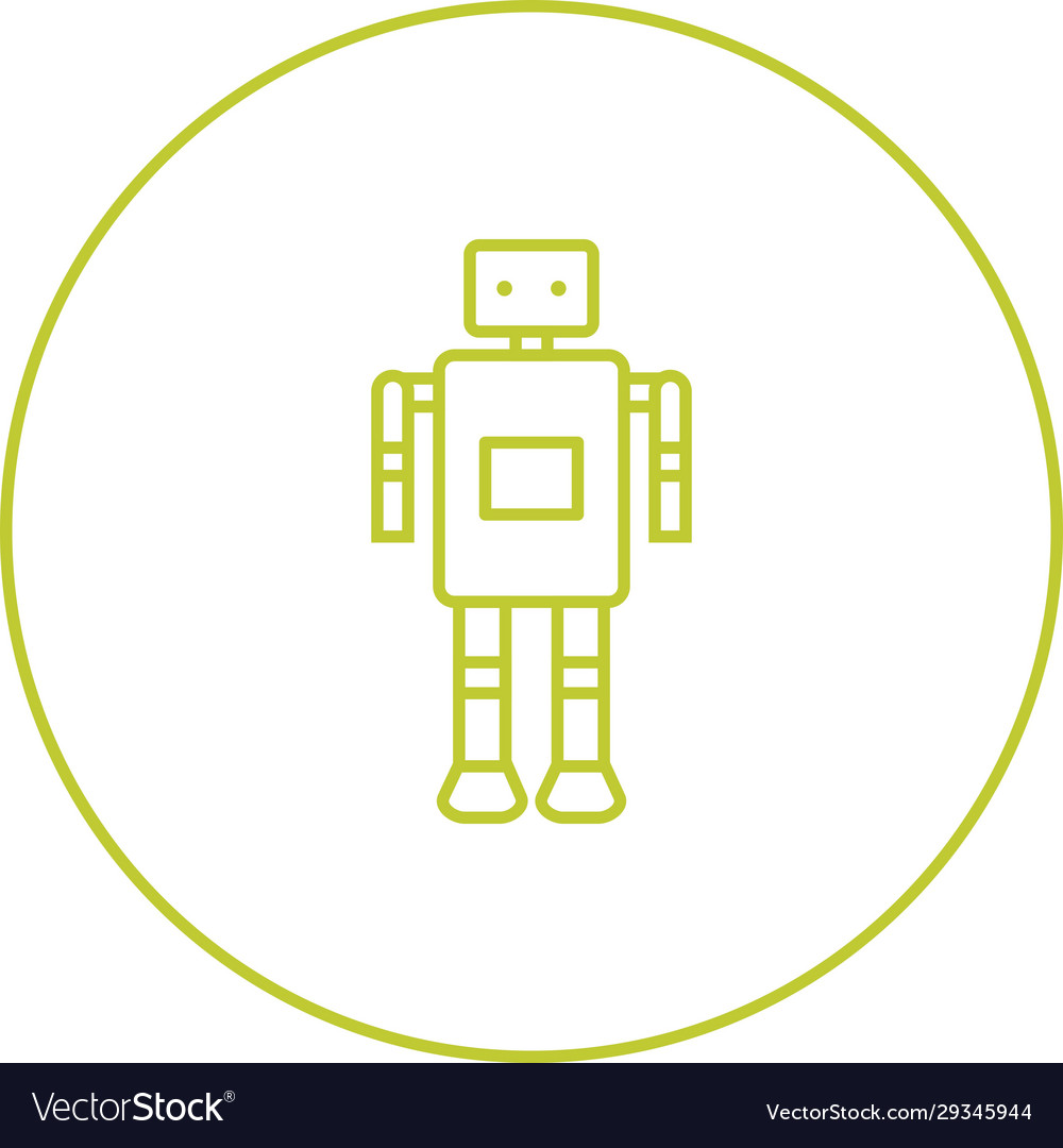Unique robot line icon