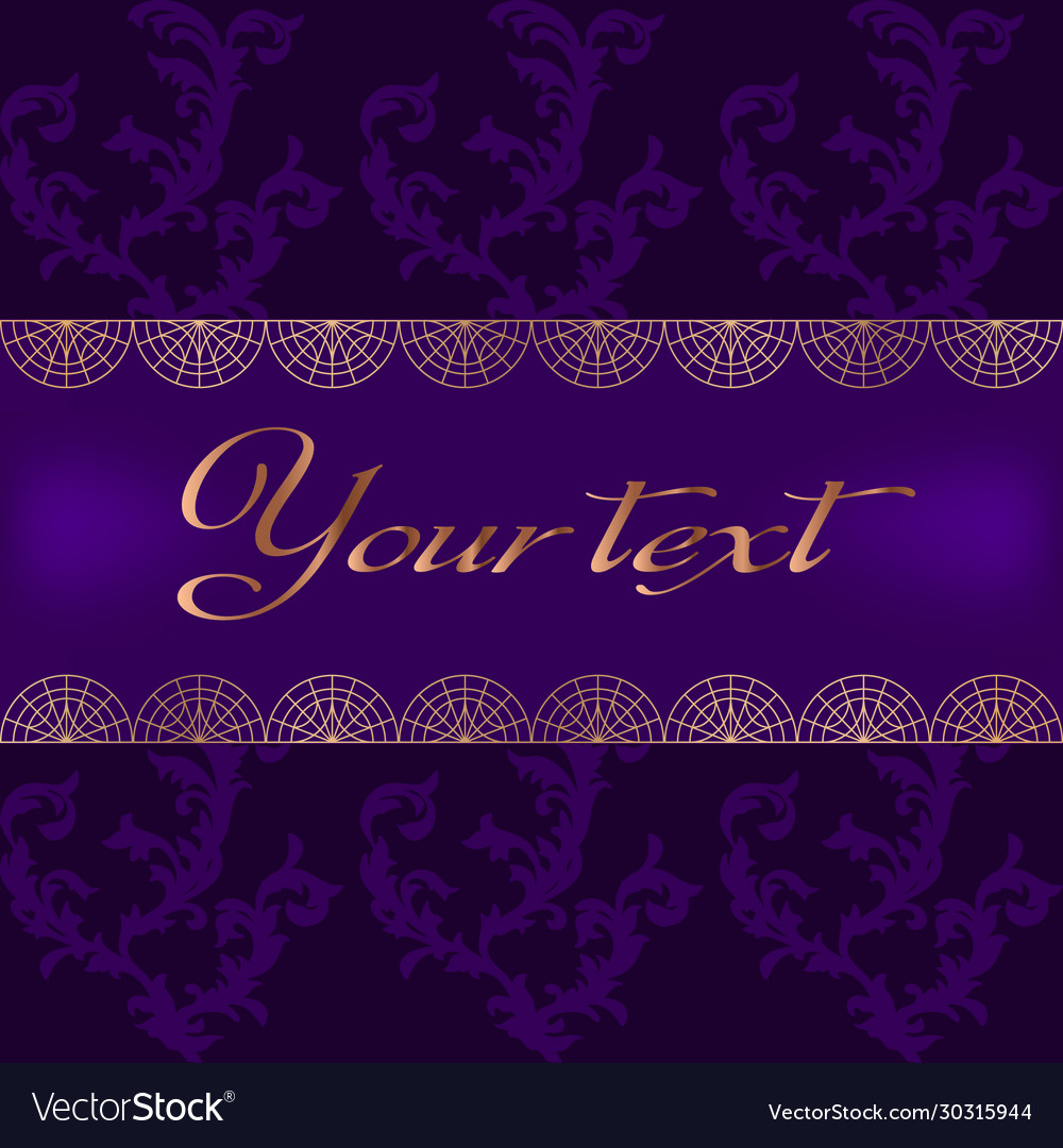 Violet background with a gold frame for text