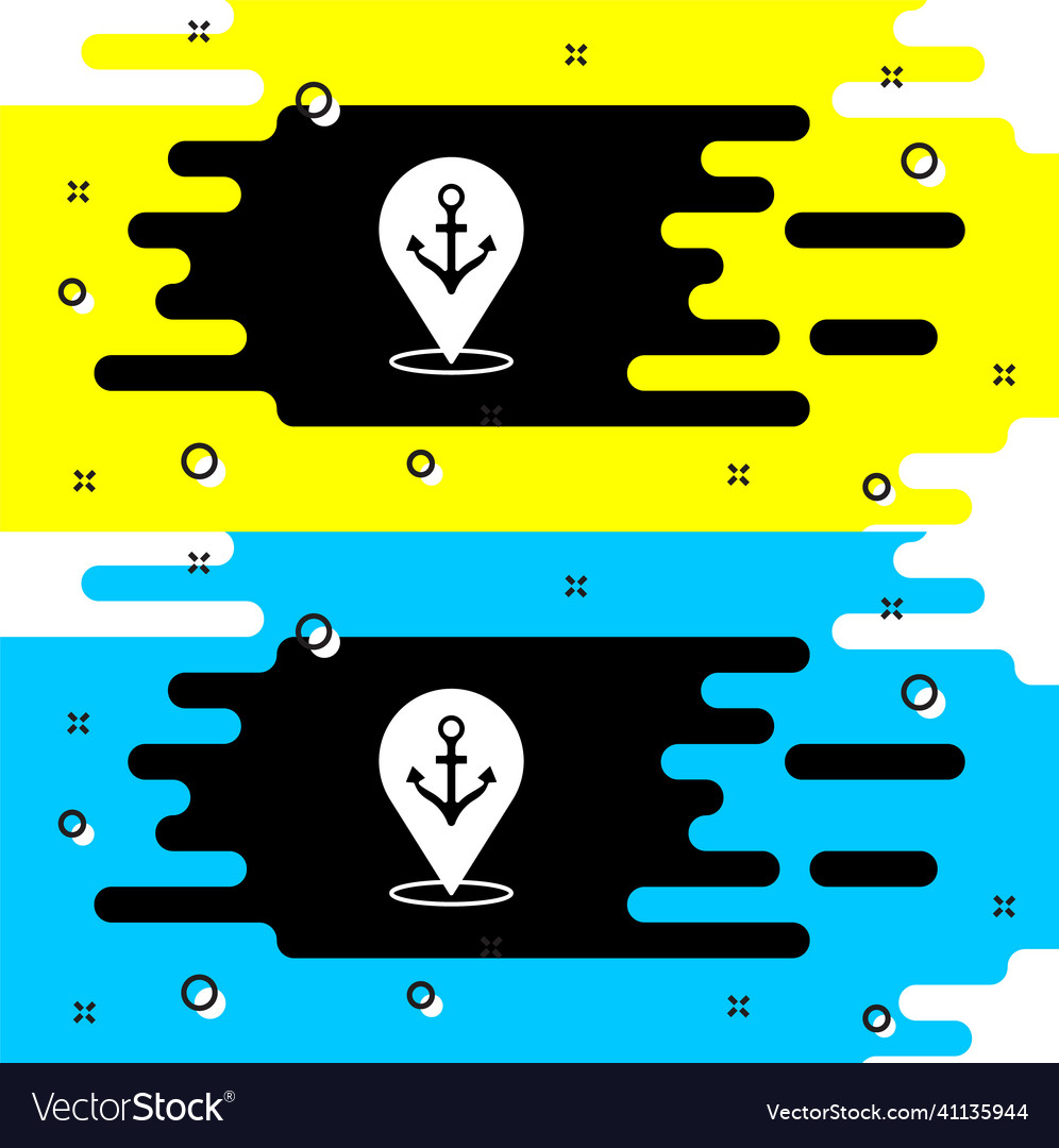 Weißer Kartenzeiger mit Ankersymbol isoliert vector image Weißer Kartenzeiger mit Ankersymbol isoliert