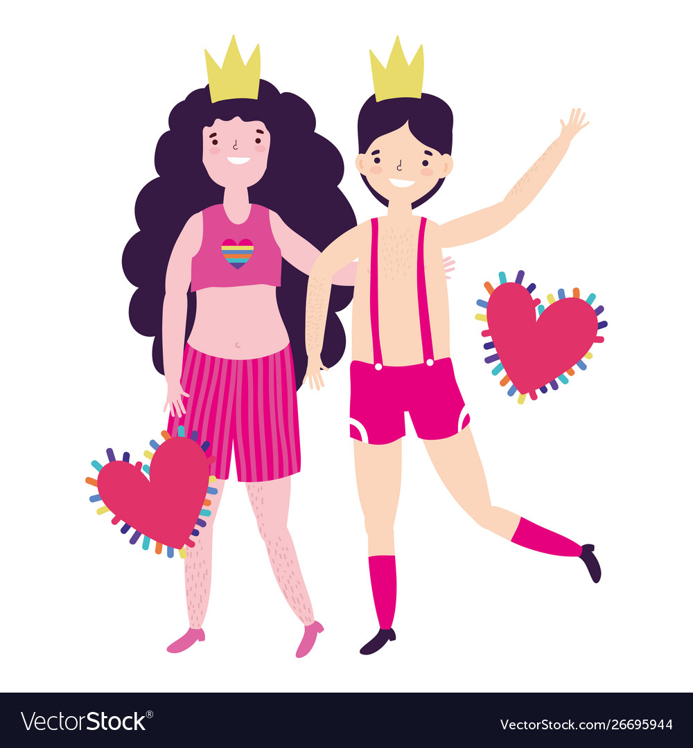 Woman and man supporting lgtbi march design Vector Image