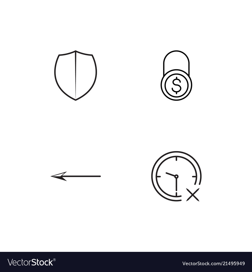 Banking linear icons set simple outline