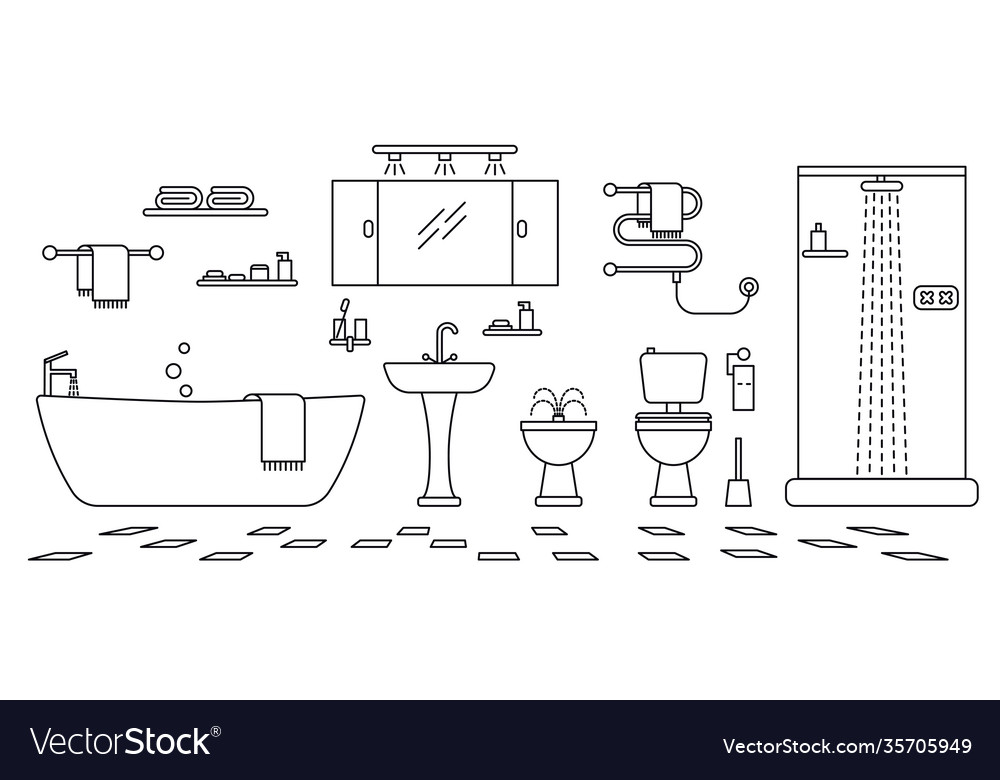 Bath6 Royalty Free Vector Image - VectorStock