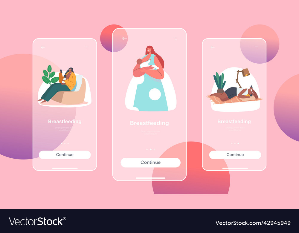 Breastfeeding mobile app page onboard screen