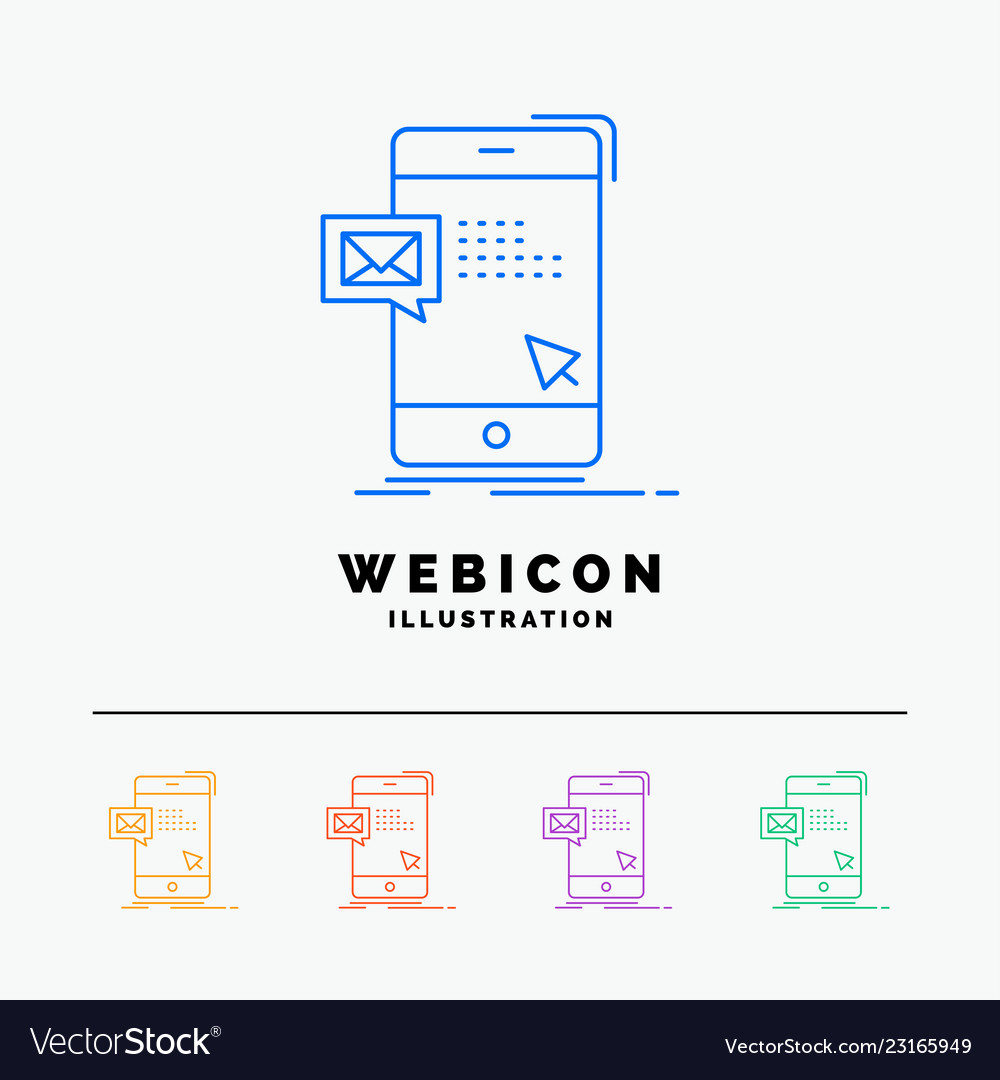 Bulk dialog instant mail message 5 color line web vector image Bulk dialog instant mail message 5 color line web