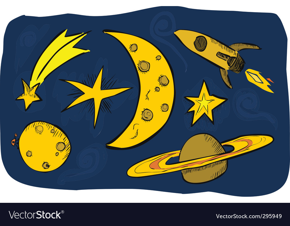 Celestial Moon and Stars