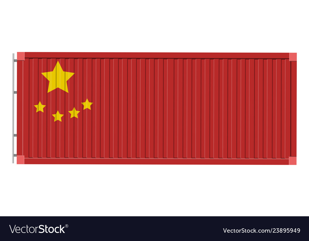 Container with a flag of china vector image Container with a flag of china