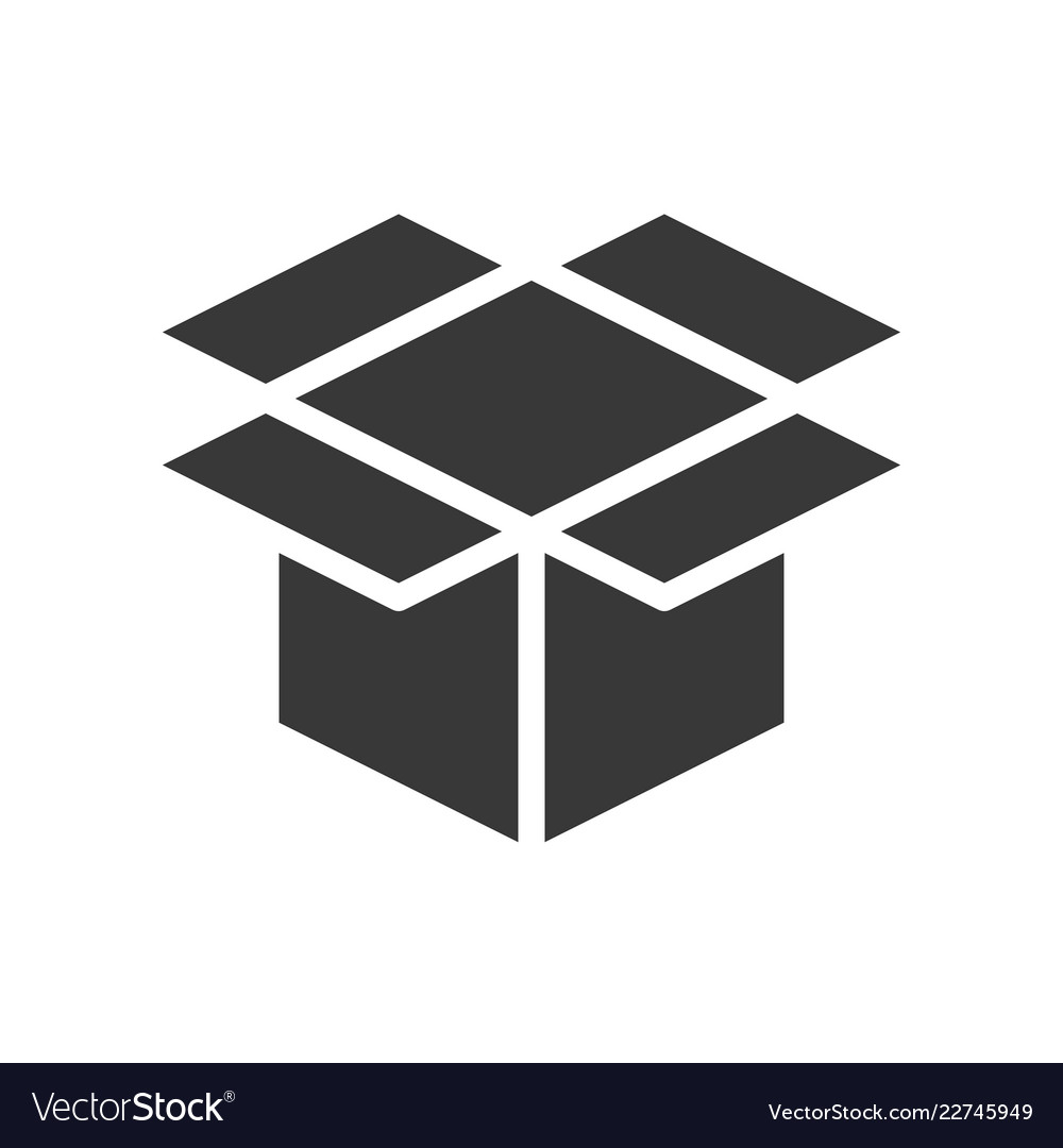 Empty open box shipping and delivery concept set