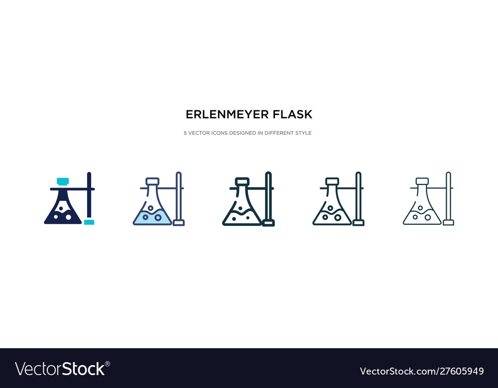 Erlenmeyer flask and bracket icon in different